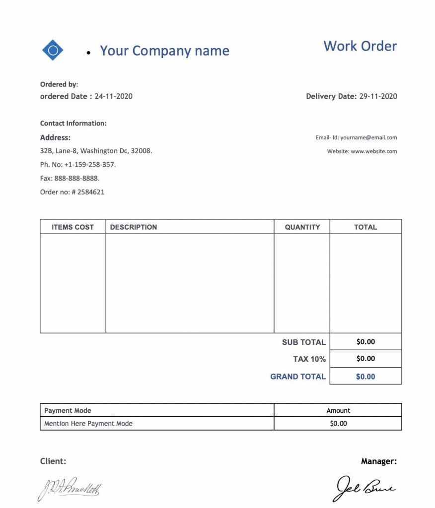 39+ Work Order Templates Download – Pdf Work Order Format! Intended For Service Job Card Template