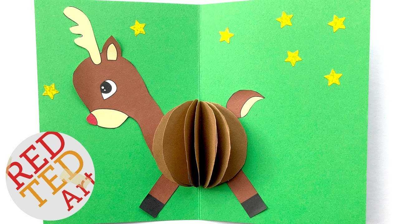 3D Christmas Card Diy – Easy Rudolph Pop Up Card – Templates – Paper Crafts Inside Diy Pop Up Cards Templates
