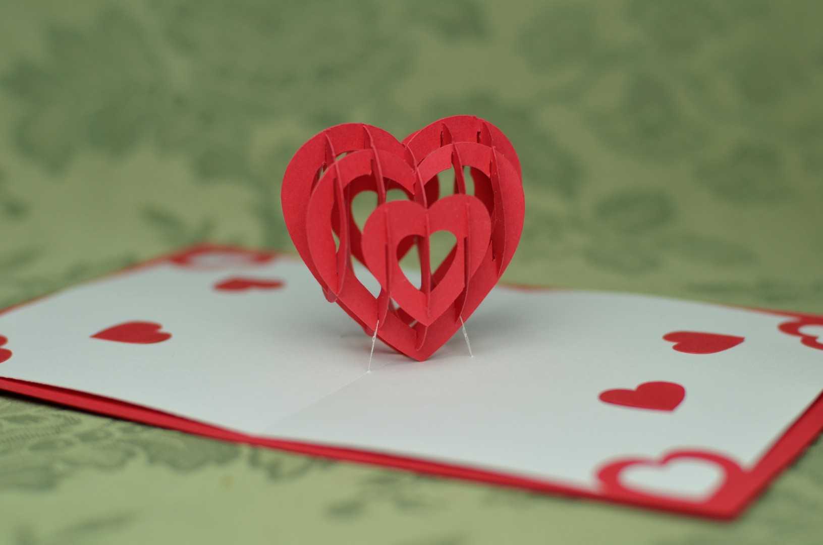 3D Heart Pop Up Card Template Regarding Pop Out Heart Card Template