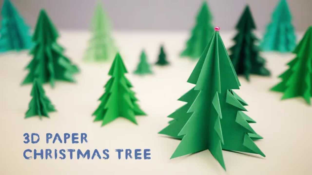 3D Paper Christmas Tree Regarding 3D Christmas Tree Card Template