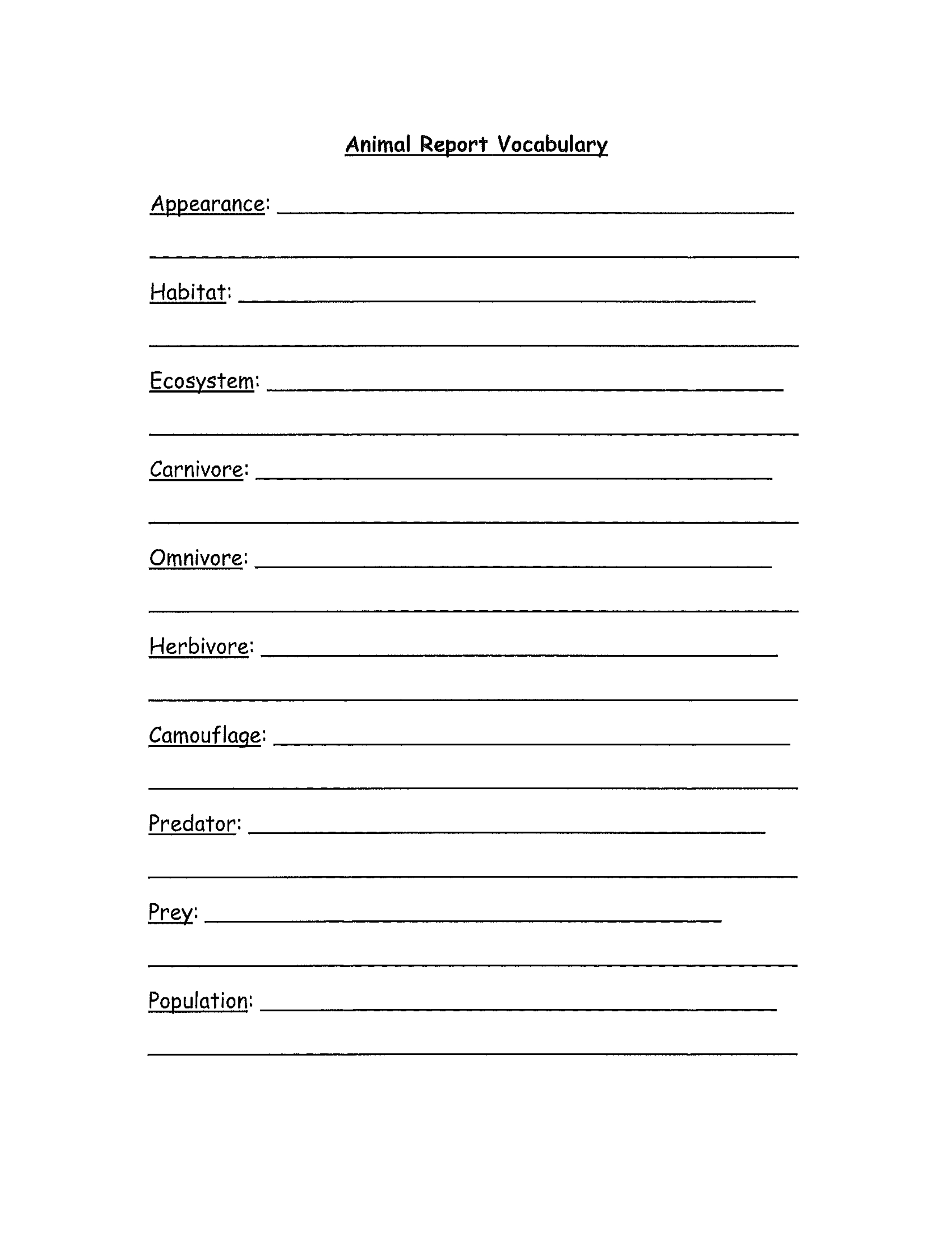 3Rd Grade Animal Report Template Free Download Intended For Animal Report Template