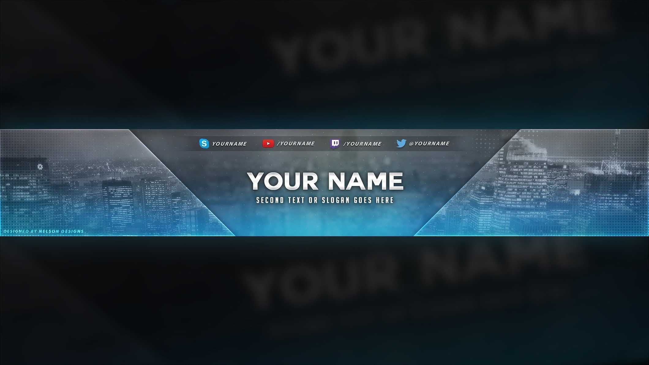 4 Free Youtube Banner Psd Template Designs – Social Media Regarding Banner Template For Photoshop