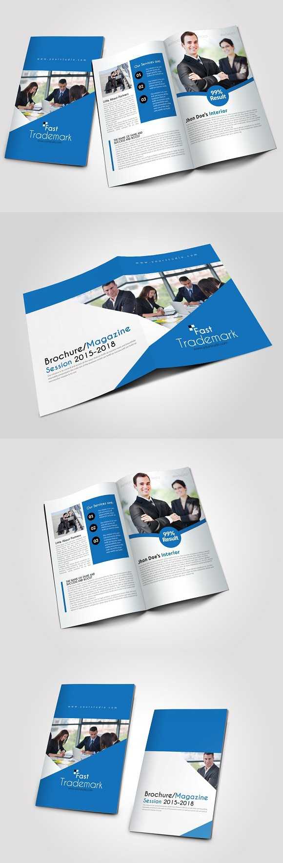 4 Pages Business Bi Fold Brochure . Creative Business Card Pertaining To Pages Business Card Template