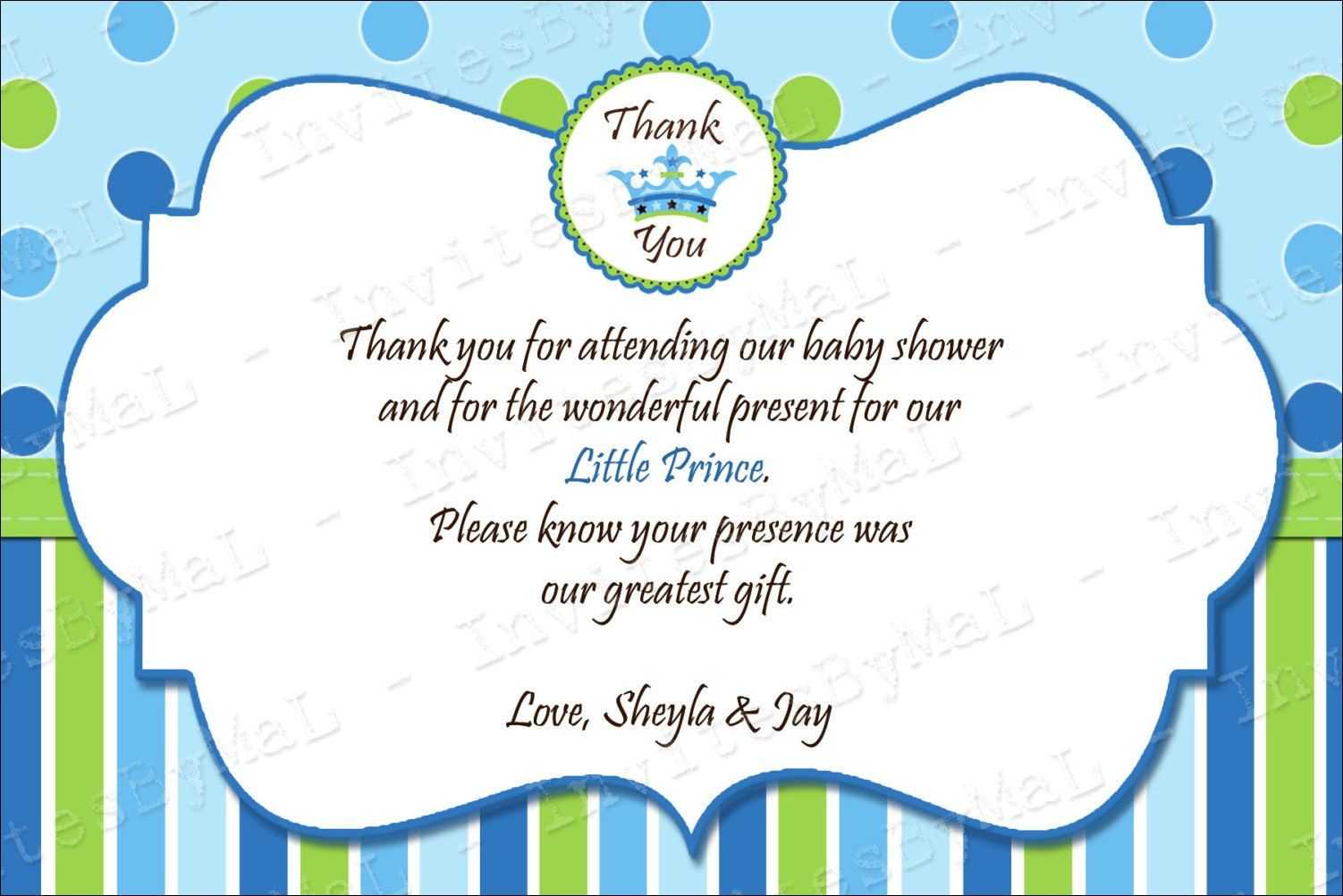 40 Beautiful Baby Shower Thank You Cards Ideas | Baby | Baby In Template For Baby Shower Thank You Cards
