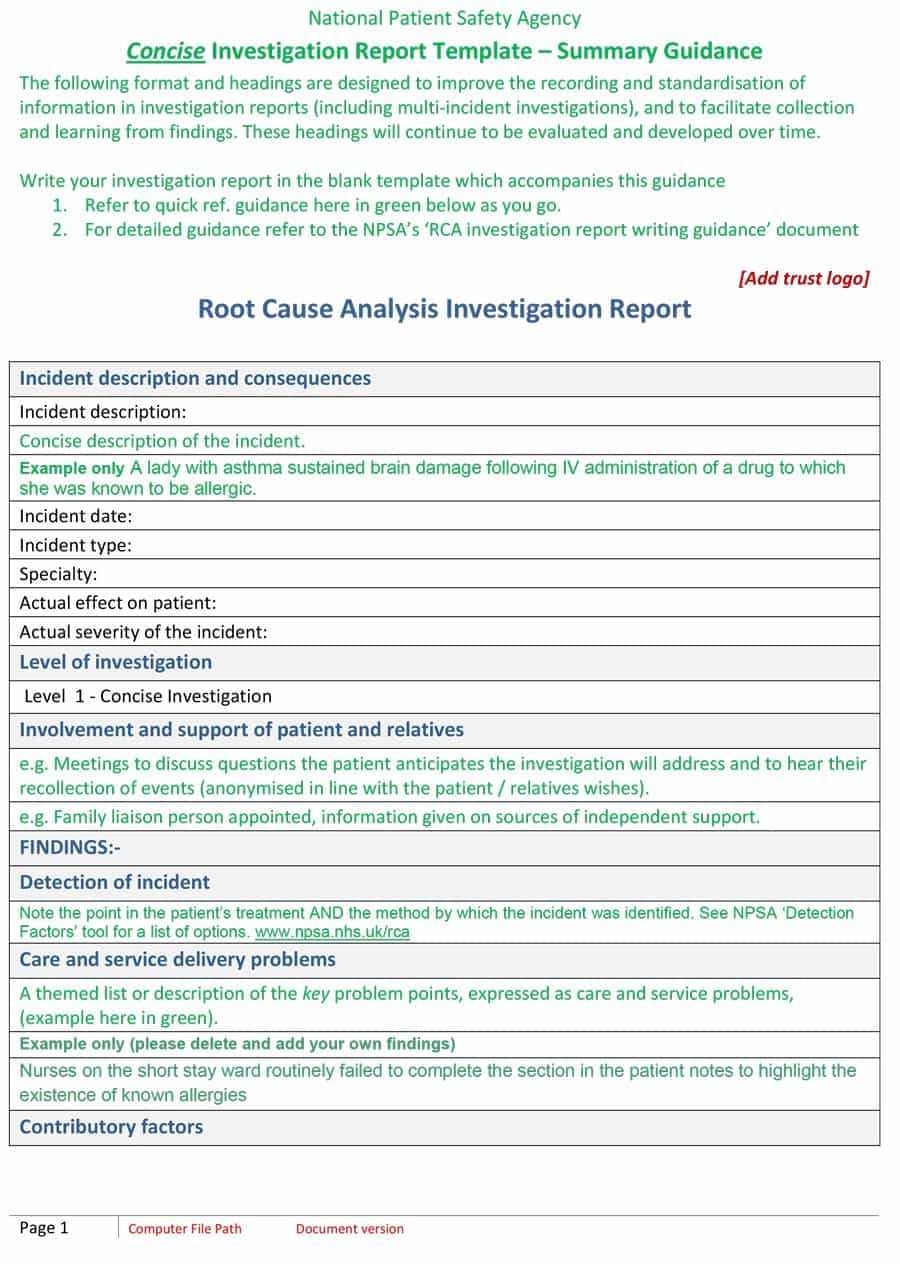 40+ Effective Root Cause Analysis Templates, Forms & Examples In Root Cause Report Template