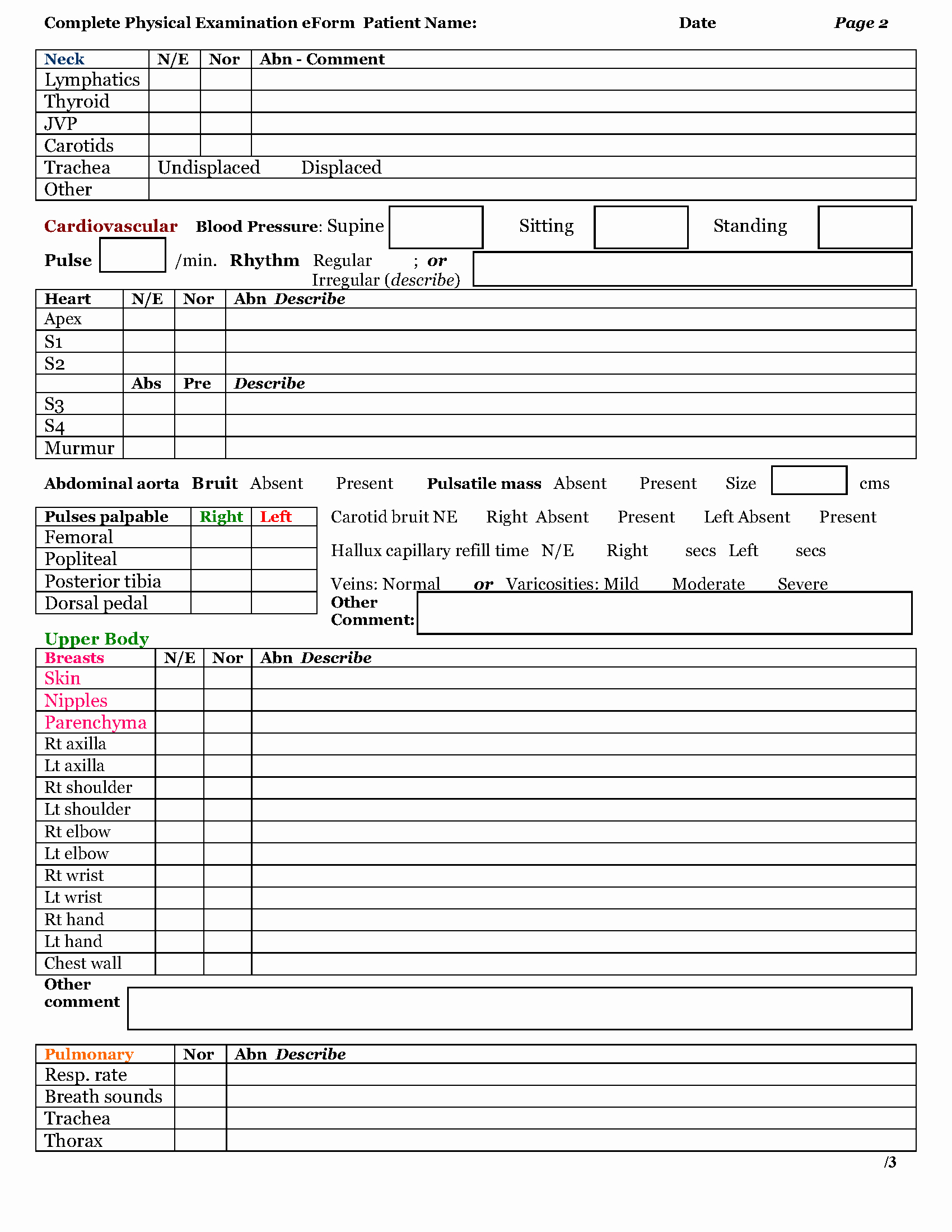 40 Employment Physical Form Template | Markmeckler Template For History And Physical Template Word