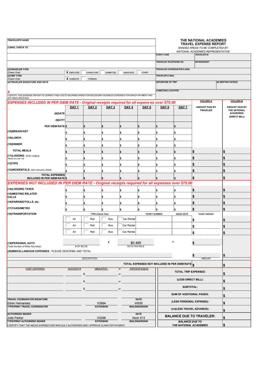 40+ Expense Report Templates To Help You Save Money ᐅ In Per Diem Expense Report Template