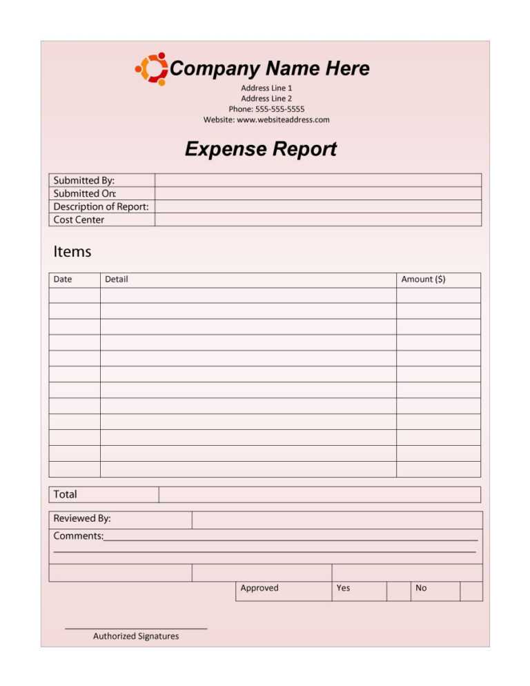 Capital Expenditure Report Template
