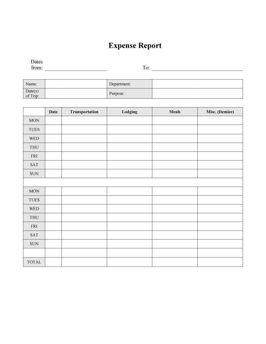 40+ Expense Report Templates To Help You Save Money ᐅ Within Microsoft Word Expense Report Template