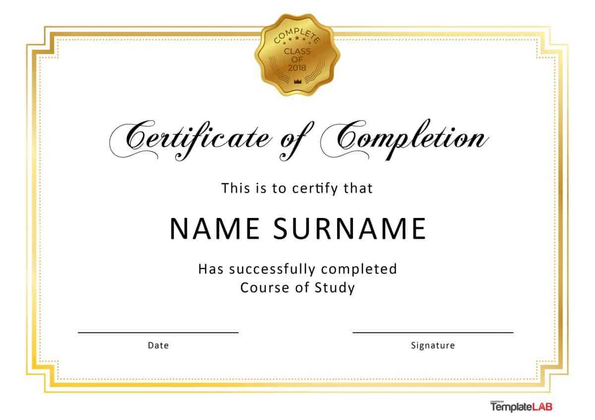40 Fantastic Certificate Of Completion Templates [Word Inside Certificate Of Participation Template Ppt