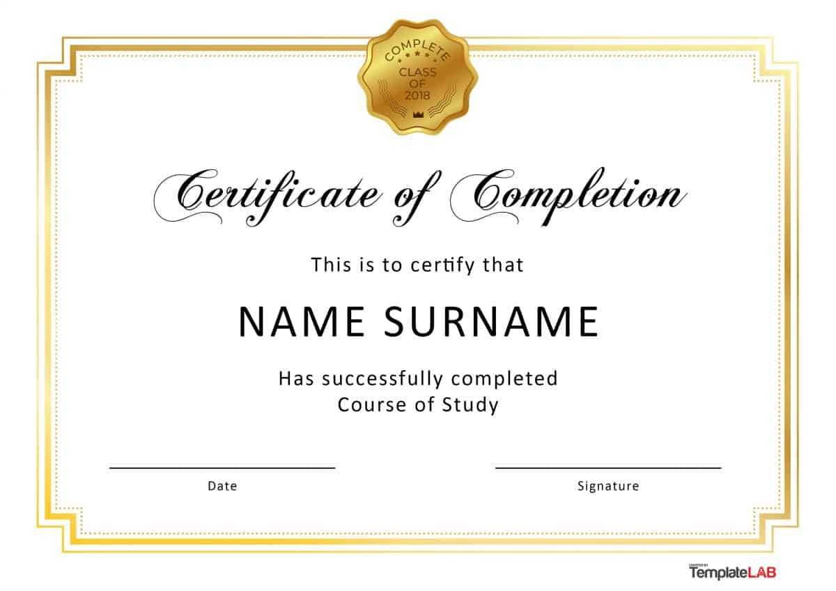 40 Fantastic Certificate Of Completion Templates [Word Intended For Certificate Of Completion Word Template