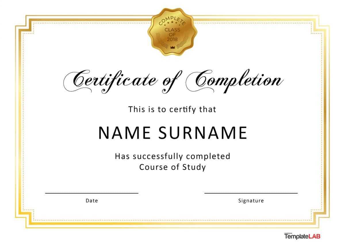 40 Fantastic Certificate Of Completion Templates [Word Intended For Free Training Completion Certificate Templates