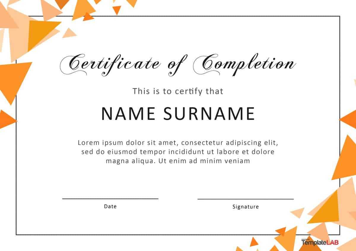 40 Fantastic Certificate Of Completion Templates [Word Intended For Microsoft Word Certificate Templates