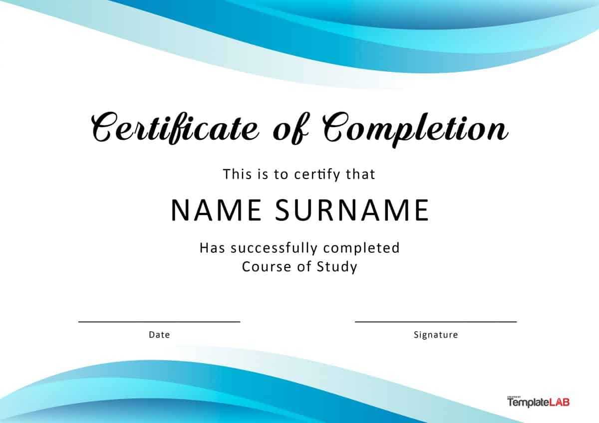 40 Fantastic Certificate Of Completion Templates [Word Regarding Template For Training Certificate