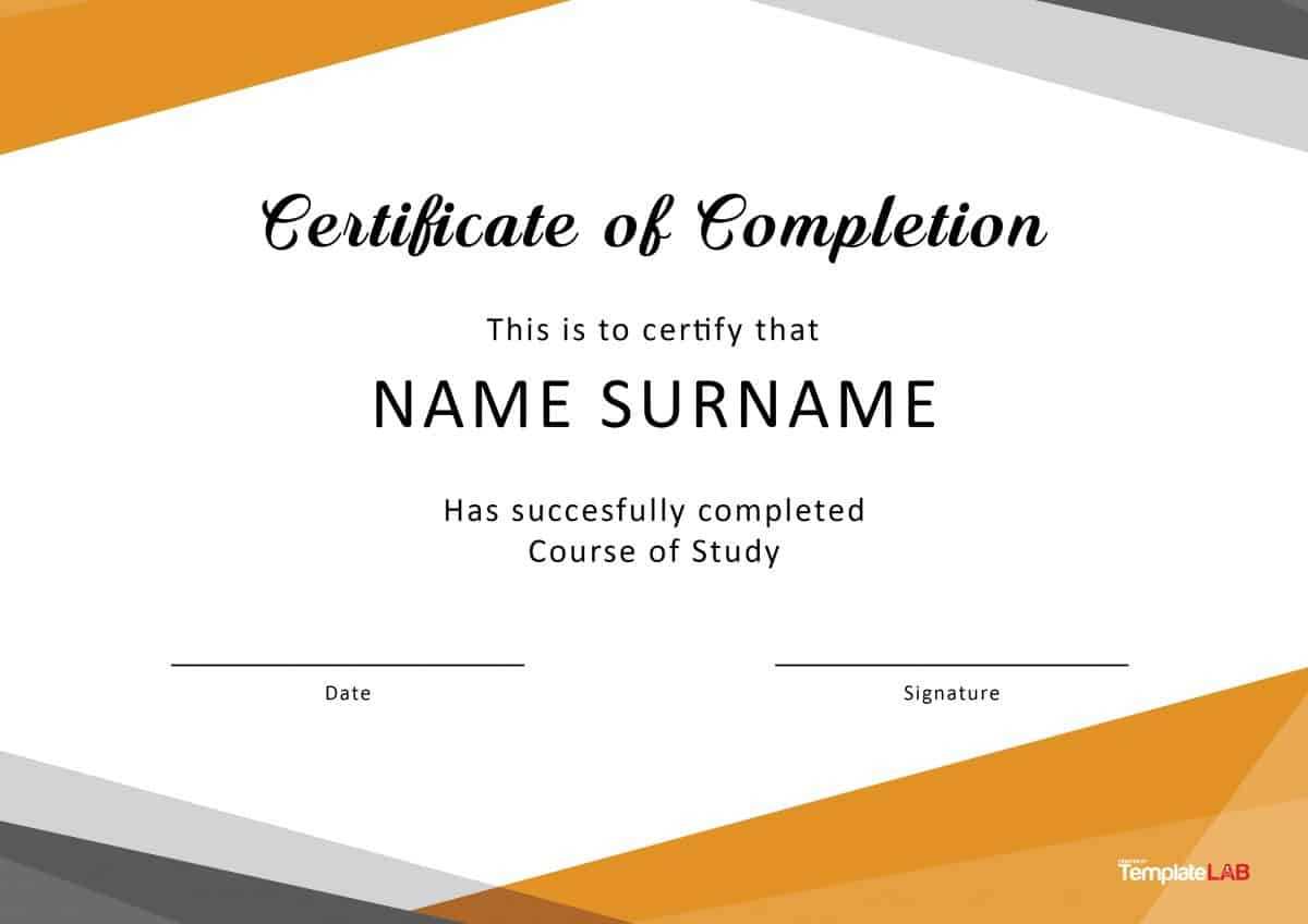 40 Fantastic Certificate Of Completion Templates [Word Regarding Training Certificate Template Word Format