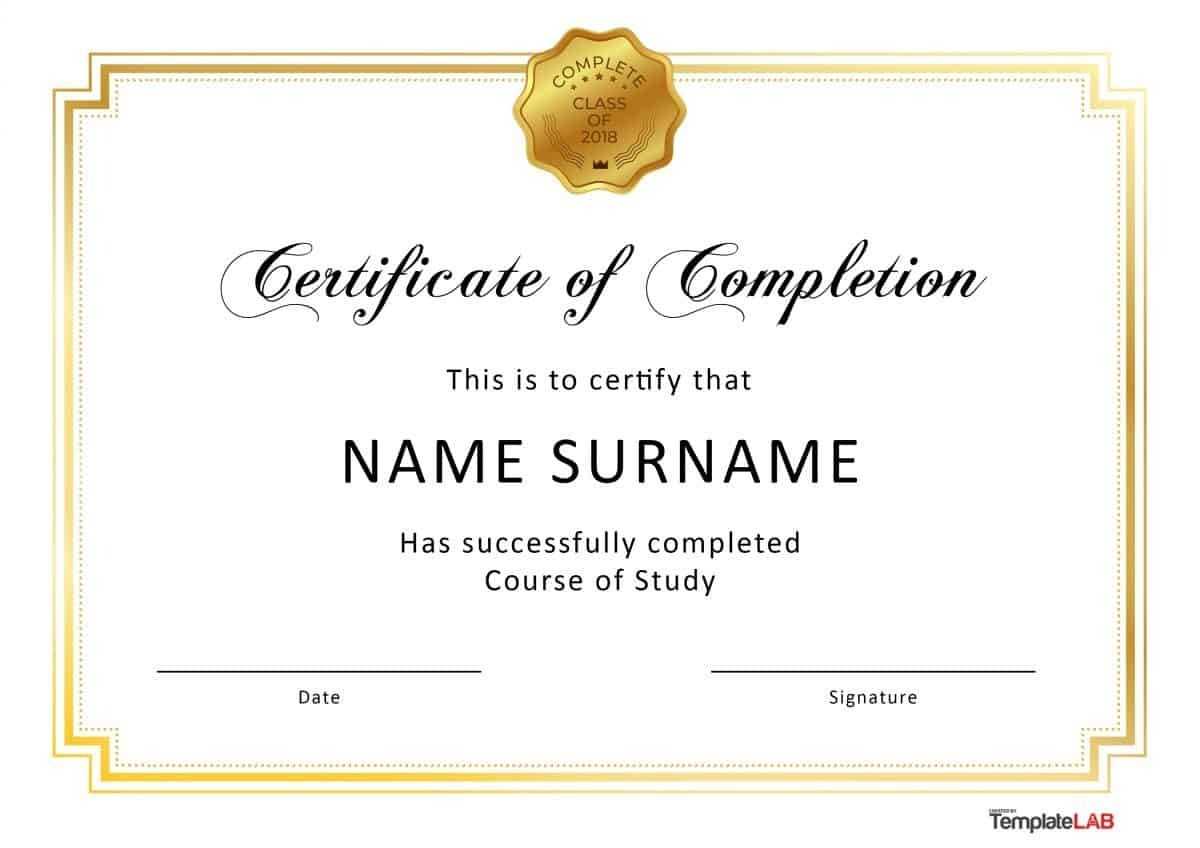 40 Fantastic Certificate Of Completion Templates [Word Throughout 5Th Grade Graduation Certificate Template