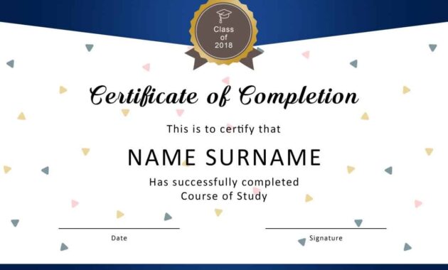 40 Fantastic Certificate Of Completion Templates [Word with regard to Graduation Certificate Template Word