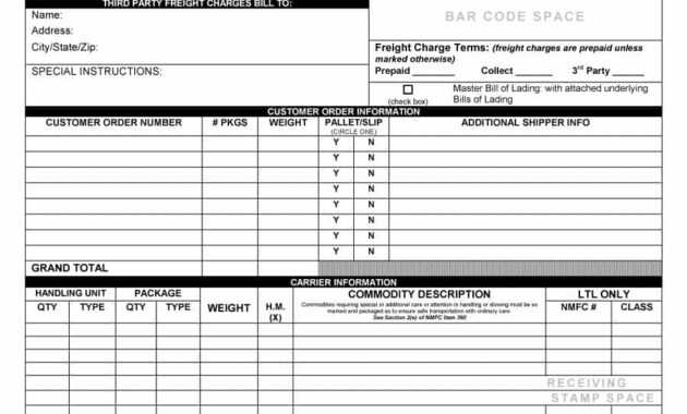 40 Free Bill Of Lading Forms &amp; Templates ᐅ Template Lab regarding Blank Bol Template