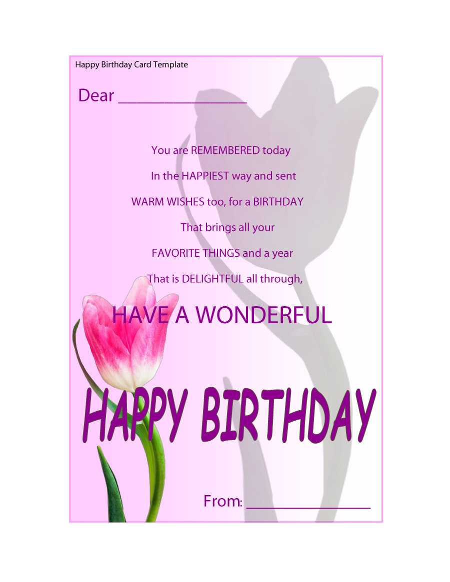 40+ Free Birthday Card Templates ᐅ Template Lab Intended For Microsoft Word Birthday Card Template