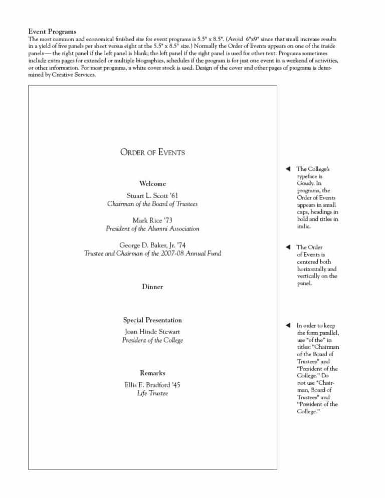 40+ Free Event Program Templates / Designs – Template Archive inside ...