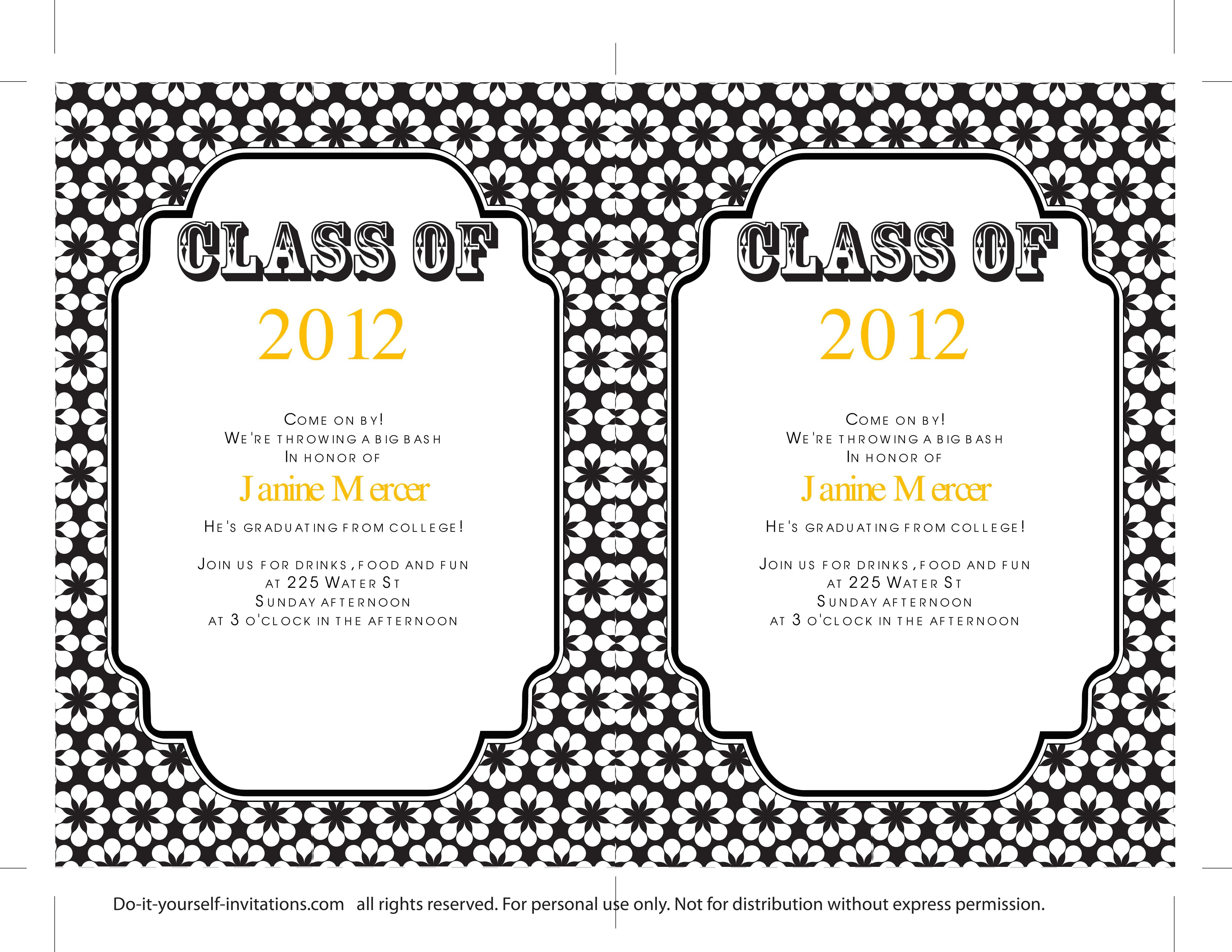 40+ Free Graduation Invitation Templates ᐅ Template Lab Regarding Free Graduation Invitation Templates For Word