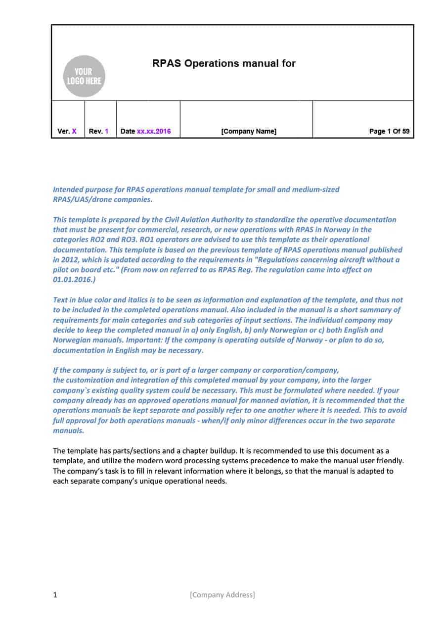 40 Free Instruction Manual Templates [Operation / User Manual] For Instruction Sheet Template Word