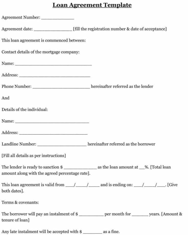40+ Free Loan Agreement Templates [Word &amp; Pdf] ᐅ Template Lab in Blank ...