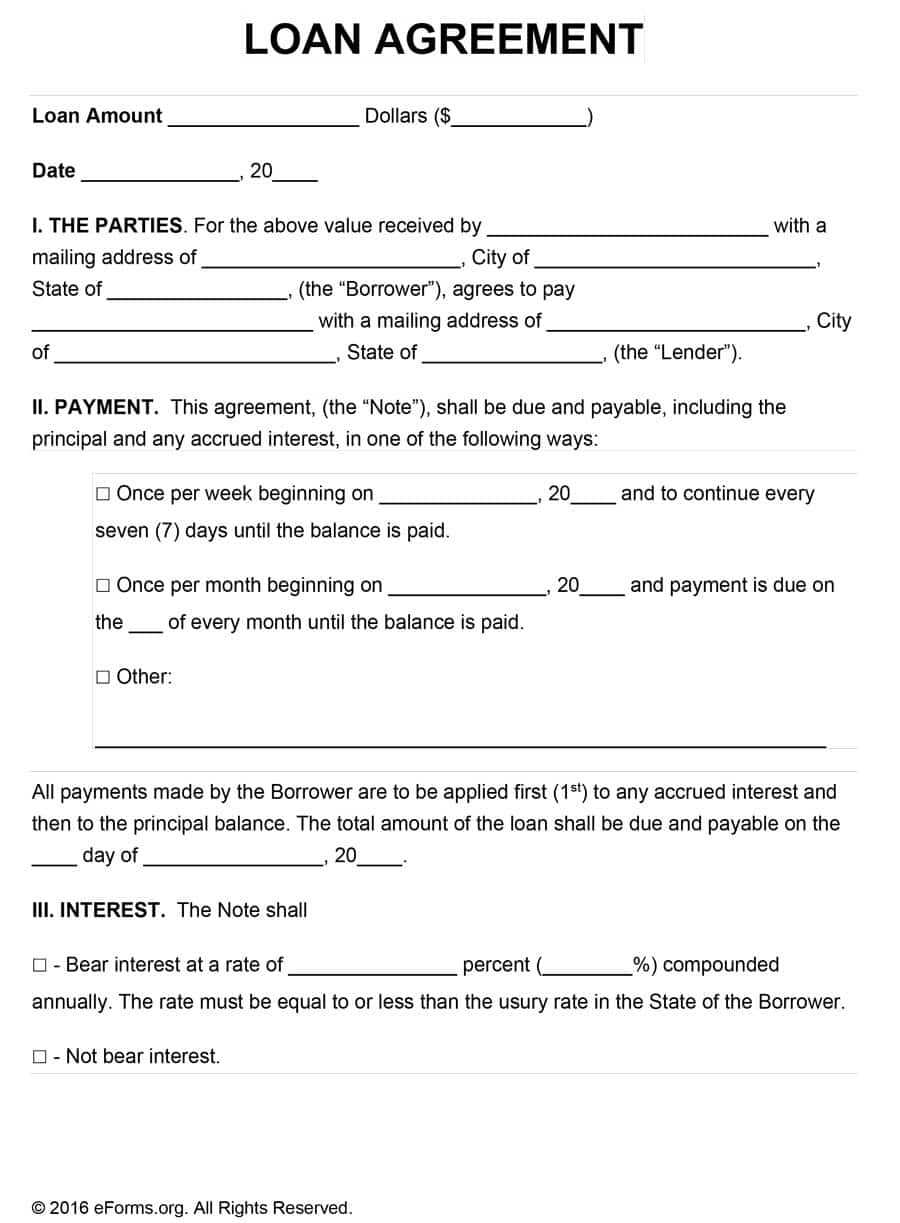 40+ Free Loan Agreement Templates [Word & Pdf] ᐅ Template Lab Intended For Blank Loan Agreement Template