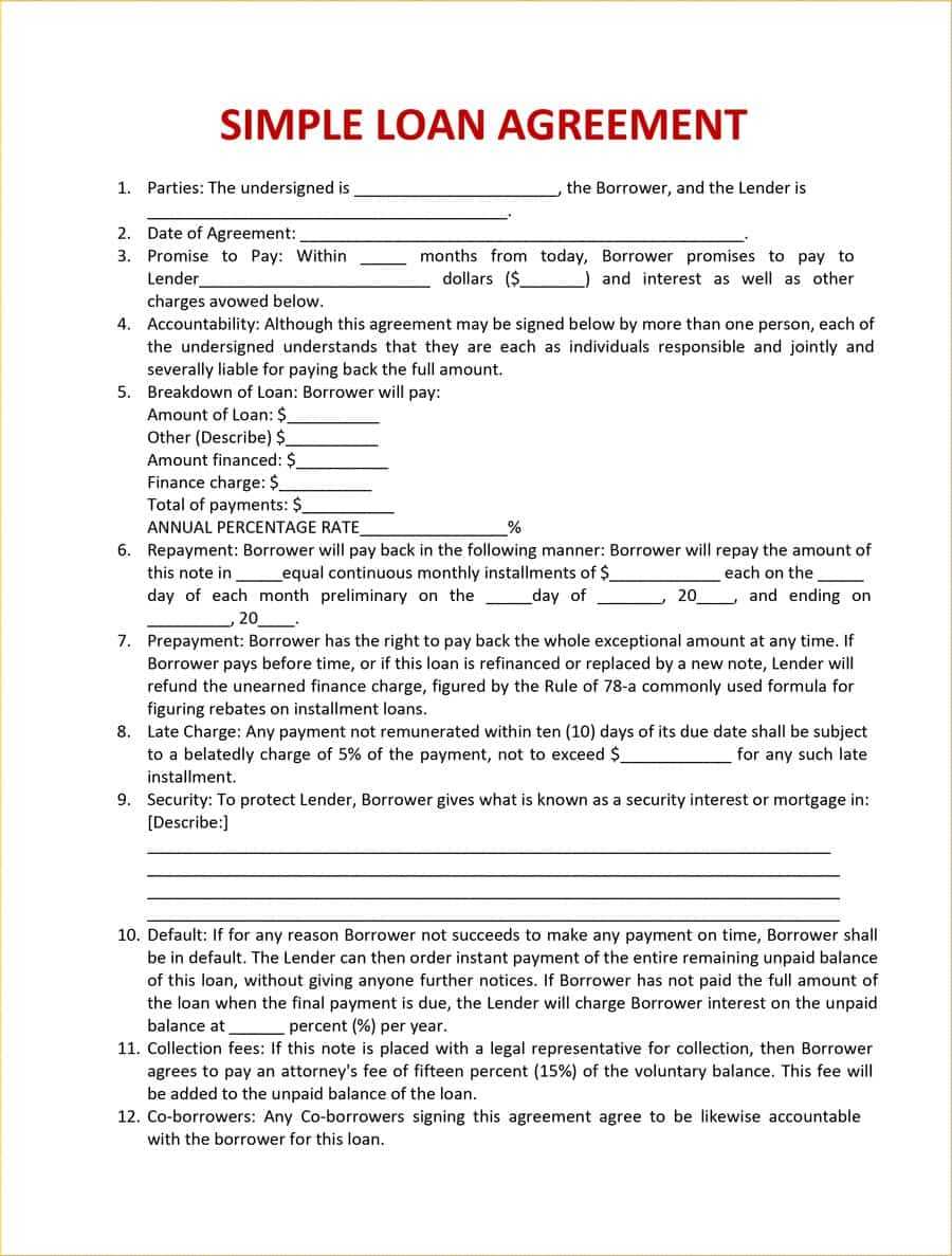 40+ Free Loan Agreement Templates [Word & Pdf] ᐅ Template Lab Within Blank Loan Agreement Template