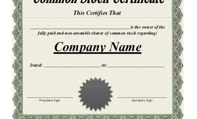 40+ Free Stock Certificate Templates (Word, Pdf) ᐅ Template Lab inside Corporate Share Certificate Template