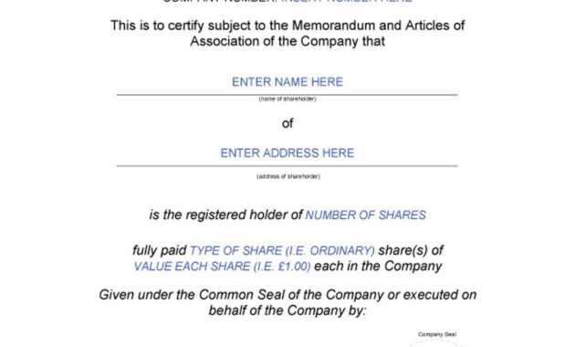 40+ Free Stock Certificate Templates (Word, Pdf) ᐅ Template Lab inside Share Certificate Template Pdf