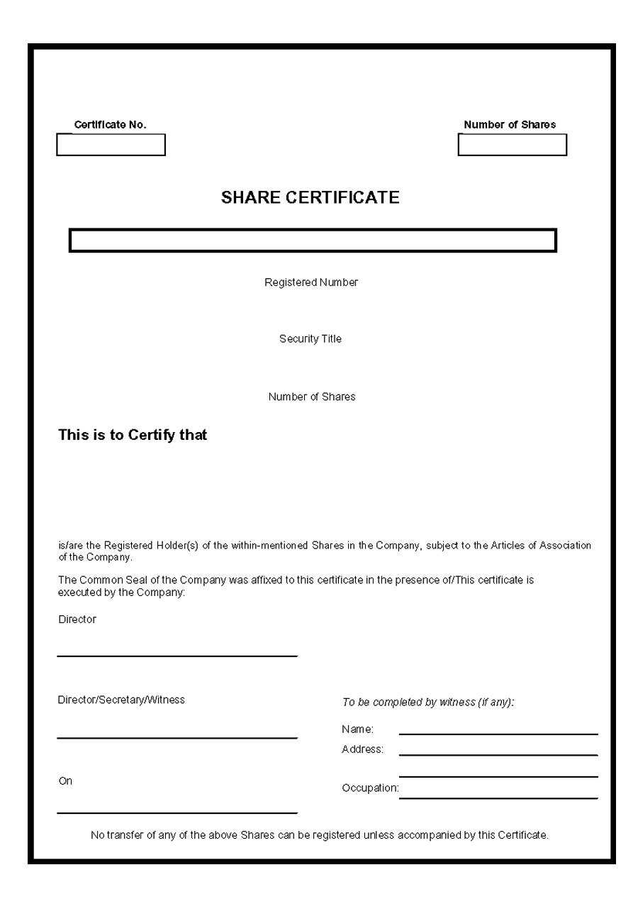 40+ Free Stock Certificate Templates (Word, Pdf) ᐅ Template Lab Inside Template For Share Certificate