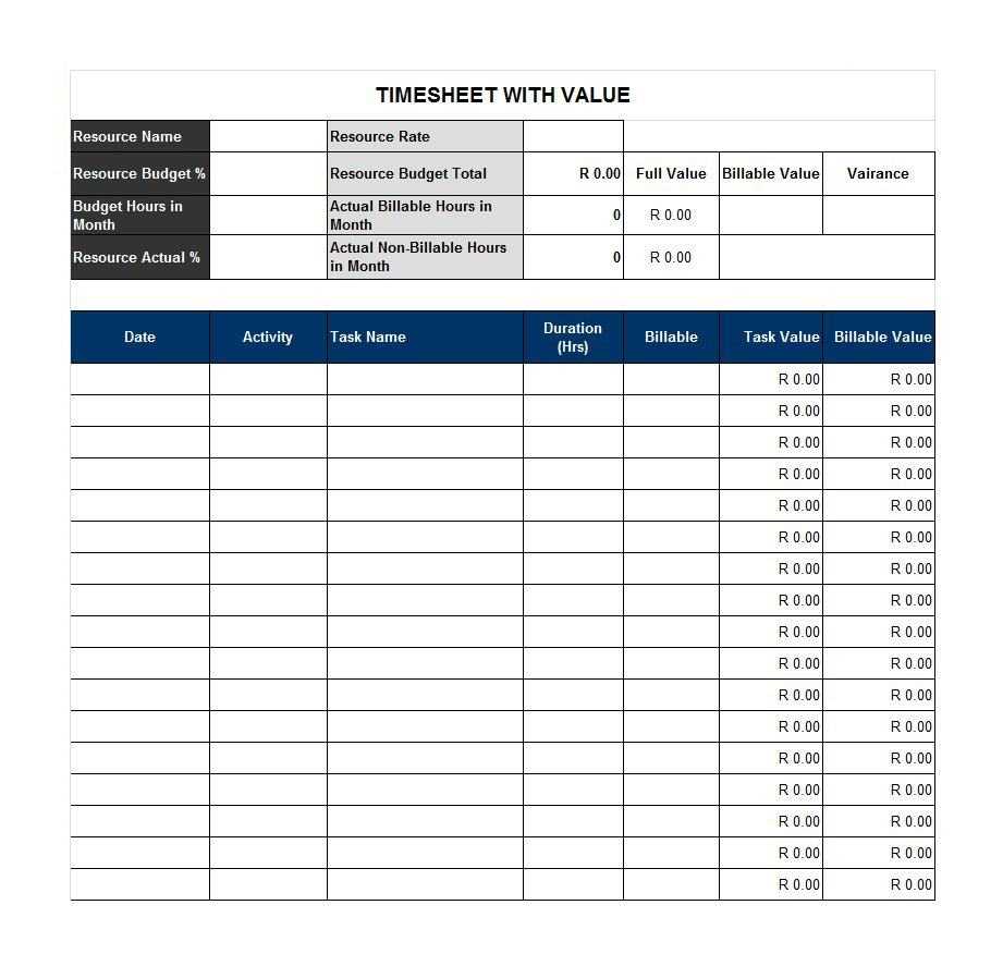 40 Free Timesheet Templates [In Excel] ᐅ Template Lab For Sample Job Cards Templates