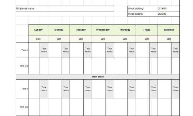 40 Free Timesheet Templates [In Excel] ᐅ Template Lab inside Weekly Time Card Template Free