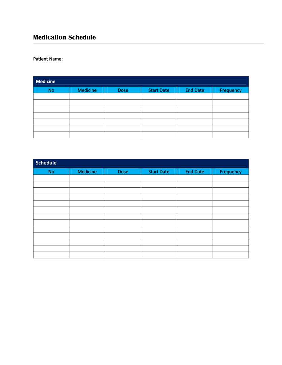 40 Great Medication Schedule Templates (+Medication Calendars) For Blank Medication List Templates