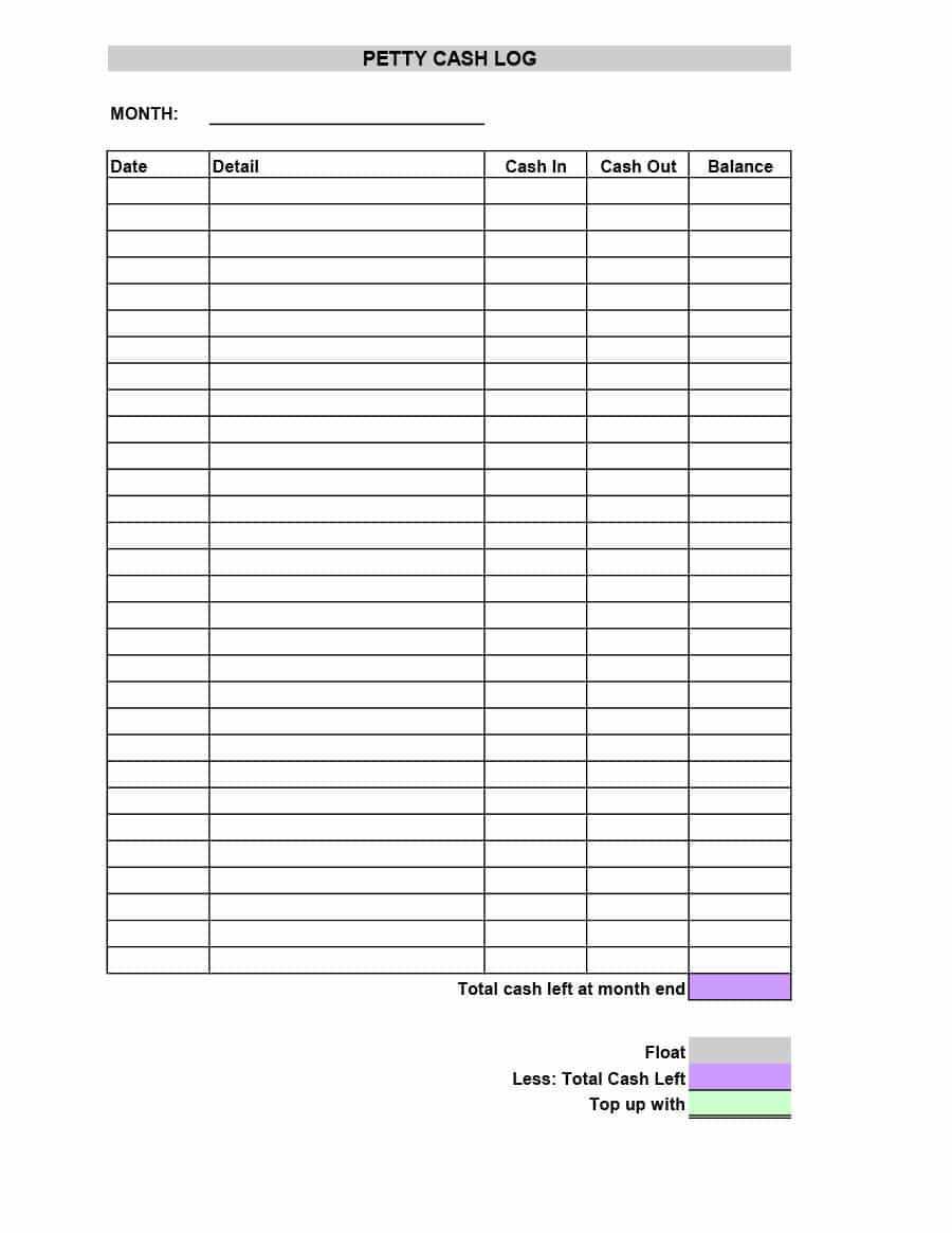 40 Petty Cash Log Templates & Forms [Excel, Pdf, Word] ᐅ For Petty Cash Expense Report Template