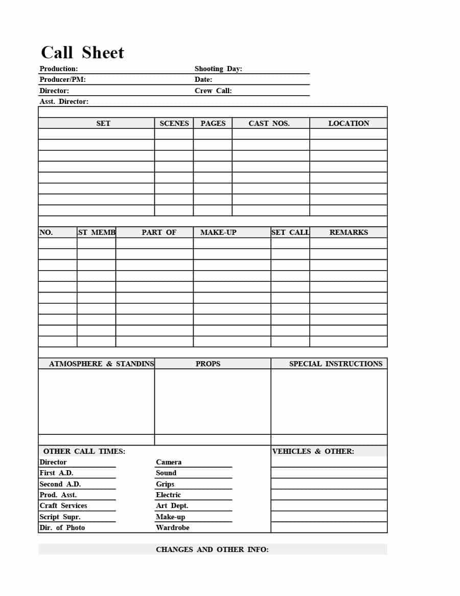 40+ Printable Call Log Templates In Microsoft Word And Excel Intended For Blank Call Sheet Template