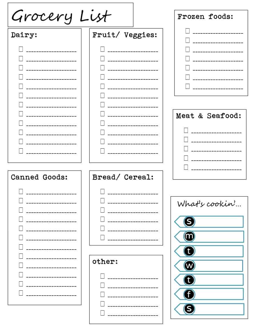 40+ Printable Grocery List Templates (Shopping List) ᐅ In Blank Grocery Shopping List Template