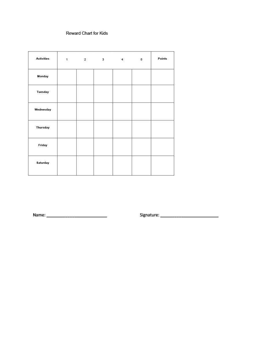 40 Printable Reward Charts For Kids (Pdf, Excel & Word) With Reward Chart Template Word