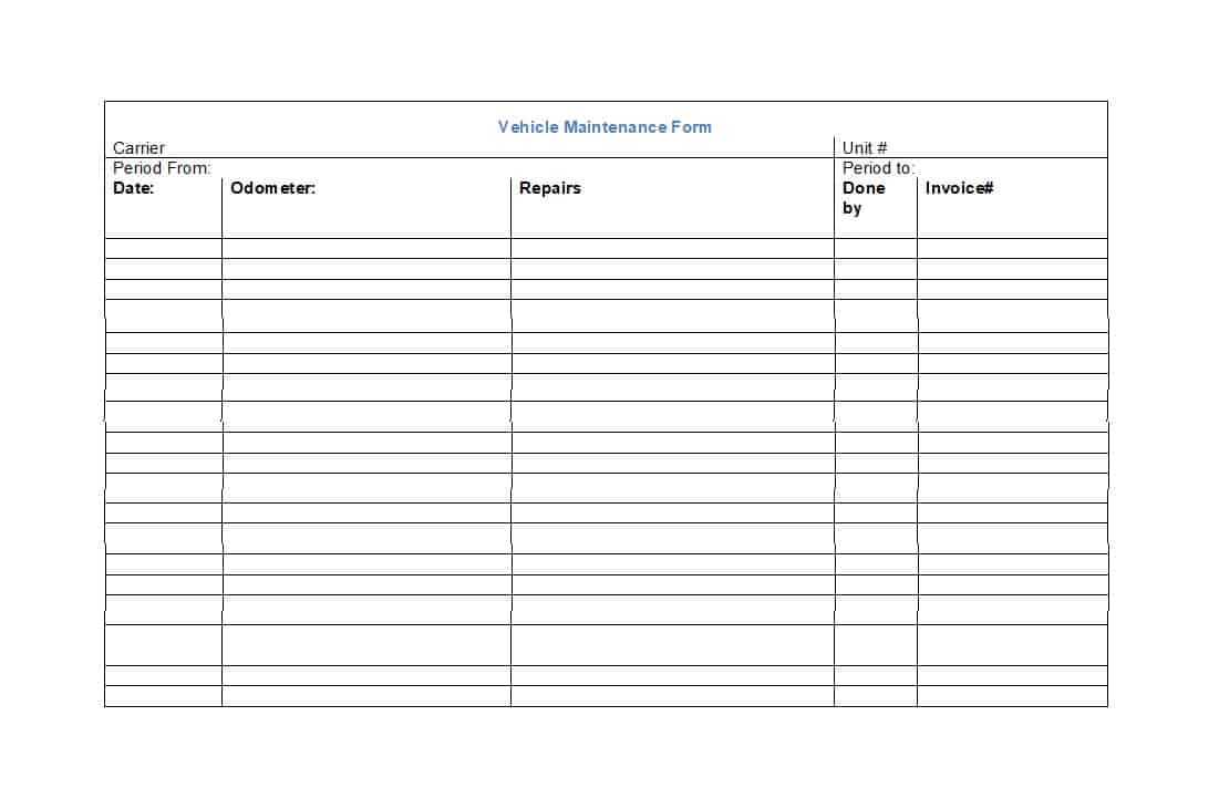 40 Printable Vehicle Maintenance Log Templates ᐅ Template Lab With Fleet Report Template
