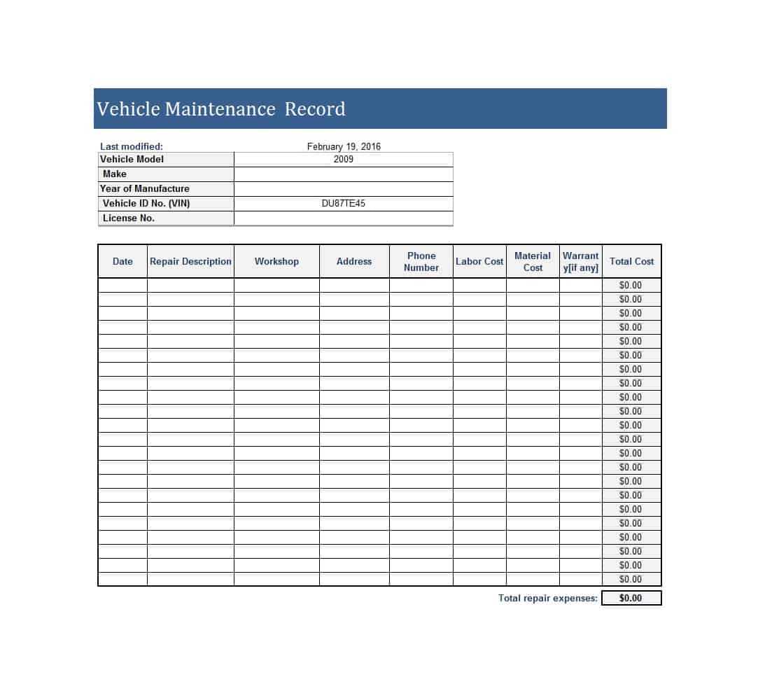 40 Printable Vehicle Maintenance Log Templates ᐅ Template Lab With Regard To Computer Maintenance Report Template