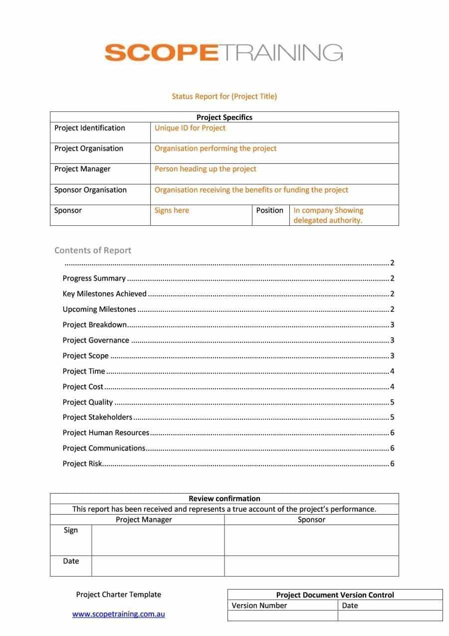 40+ Project Status Report Templates [Word, Excel, Ppt] ᐅ For Weekly Status Report Template Excel