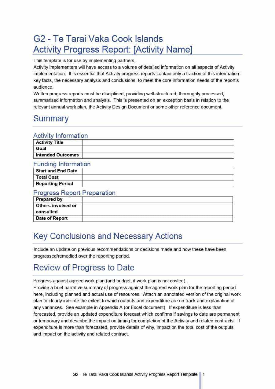 40+ Project Status Report Templates [Word, Excel, Ppt] ᐅ Intended For Section 37 Report Template