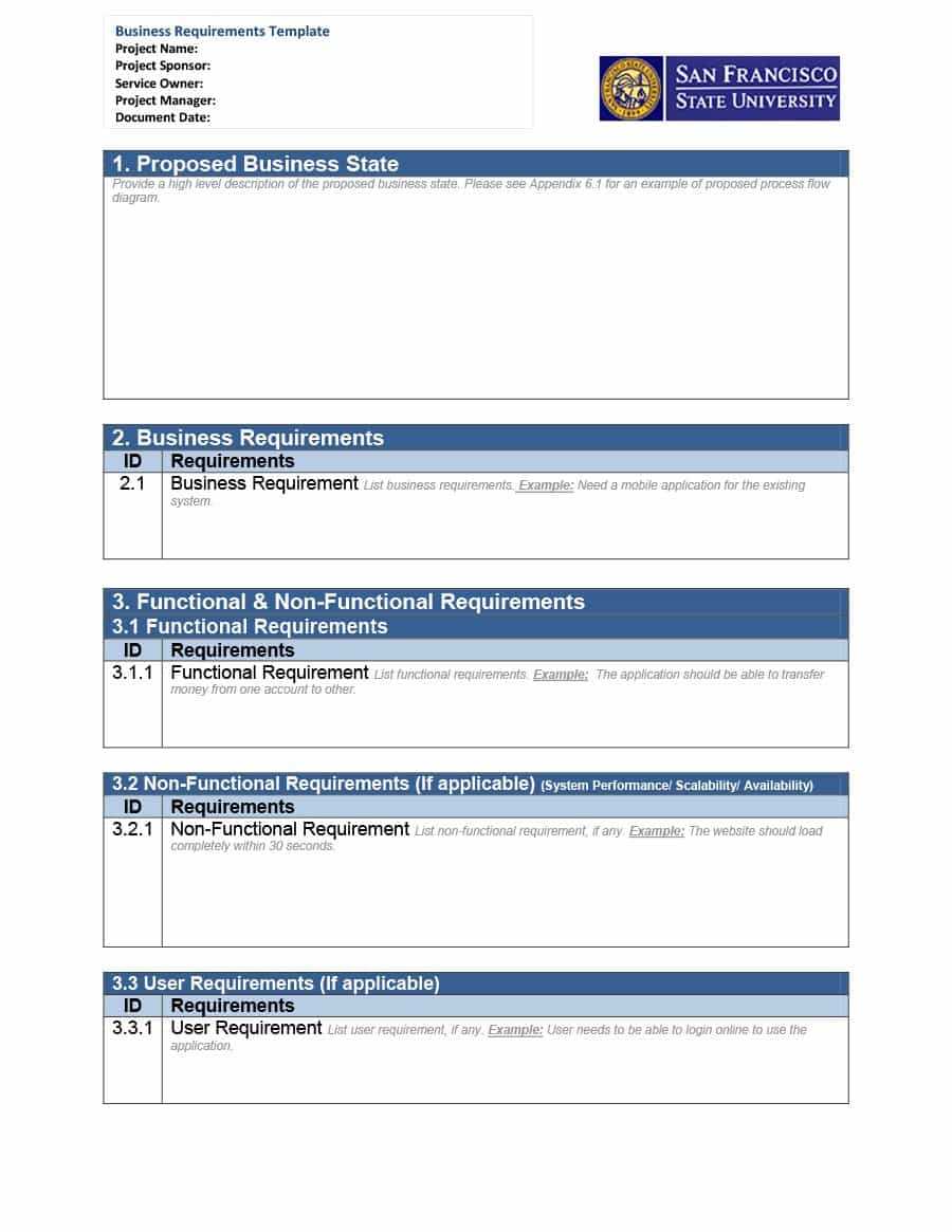 40+ Simple Business Requirements Document Templates ᐅ For Report Specification Template