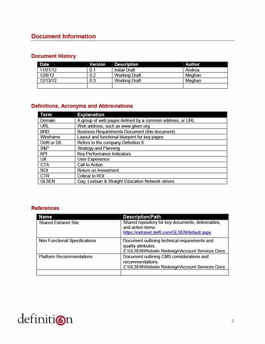 40+ Simple Business Requirements Document Templates ᐅ Intended For Report Specification Template