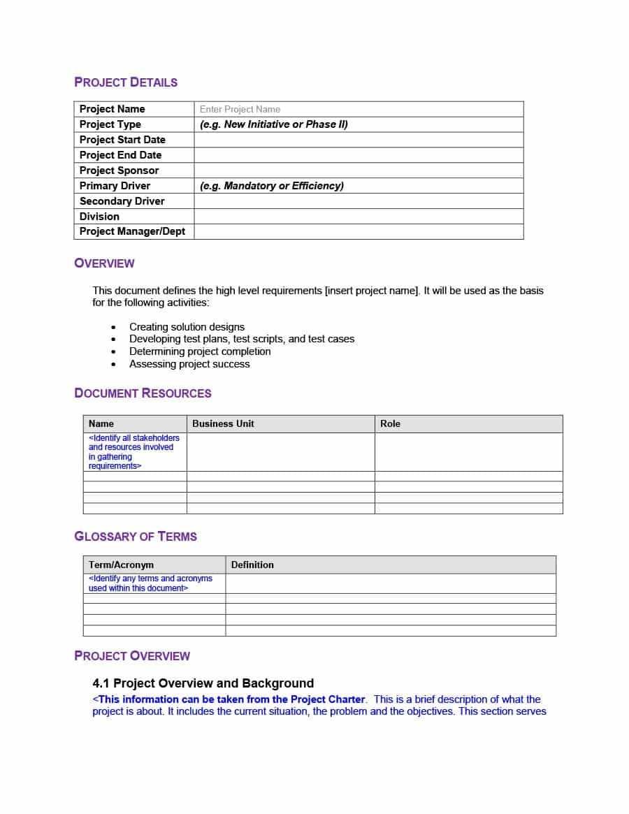 40+ Simple Business Requirements Document Templates ᐅ Throughout Reporting Requirements Template