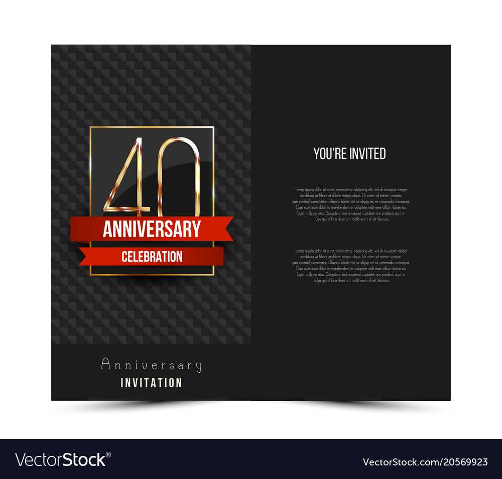 40Th Anniversary Invitation Card Template In Anniversary Card Template Word