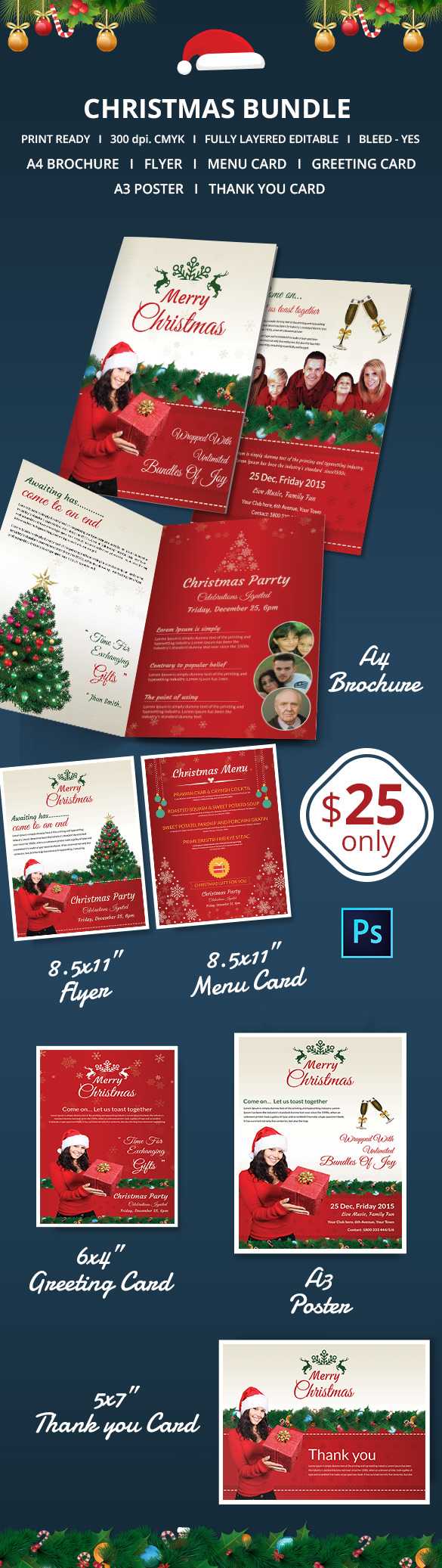 41+ Christmas Brochures Templates - Psd, Word, Publisher Within Christmas Brochure Templates Free