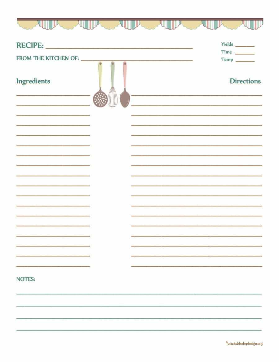 44 Perfect Cookbook Templates [+Recipe Book & Recipe Cards] Regarding Full Page Recipe Template For Word