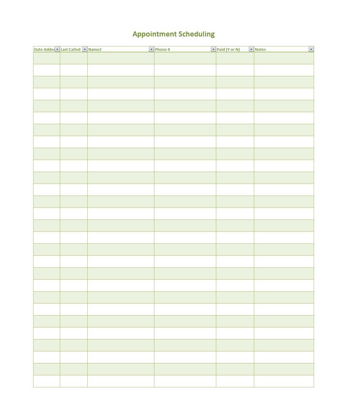 45 Printable Appointment Schedule Templates [& Appointment With Appointment Sheet Template Word